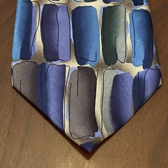 J. Garcia Wired Crossroads Collection Fifty Seven Blue Green Silk Made In China - Picture 1 of 9